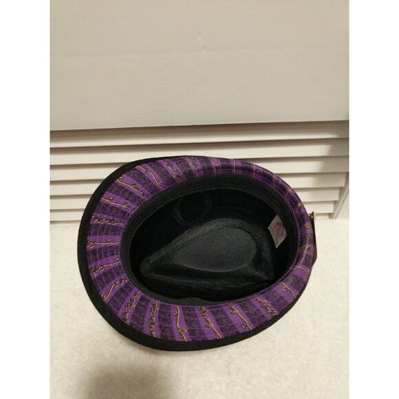 Mattel Ever After High Raven Queen girls purple black striped fedora hat NWT - Picture 4 of 5